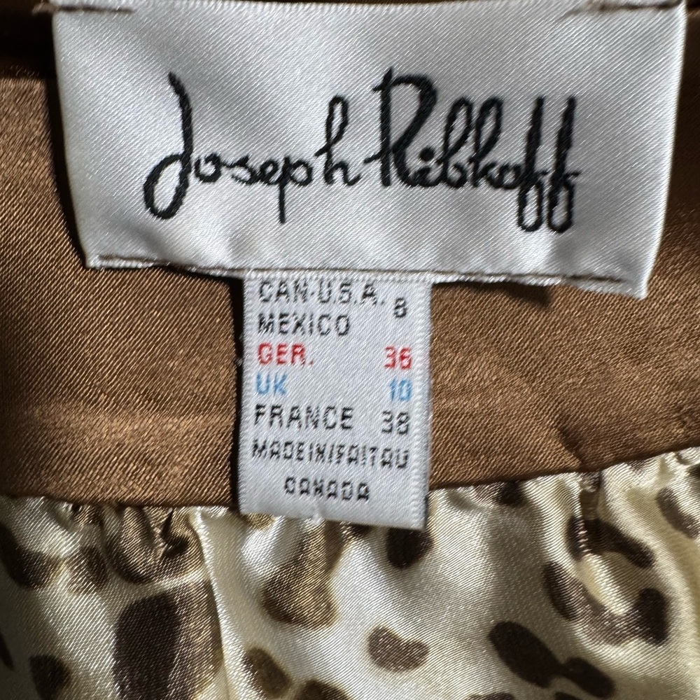 Joseph Ribkoff Cream and Brown Leopard Print Puff Sleeve Top - Picture 10 of 11